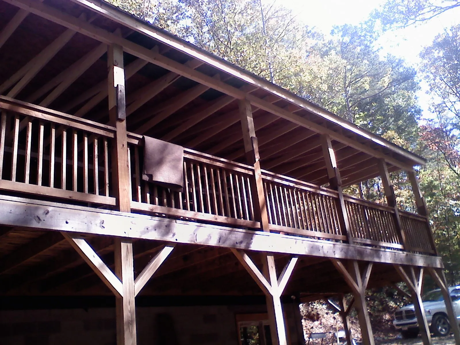 Timber framing under a new elevated porch and deck — Roof Leak Repair in Ocean City by Roofing Brothers